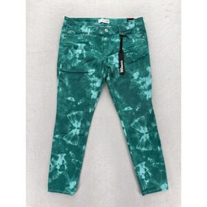 Express Stella Ankle Jeans Womens 8 Green Medium Wash Low Rise Stretch Denim NWT